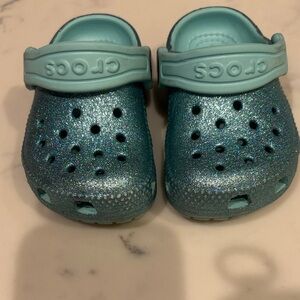 CROCS Kids Glitter Clog - Teal Sparkle